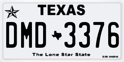 TX license plate DMD3376