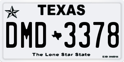 TX license plate DMD3378