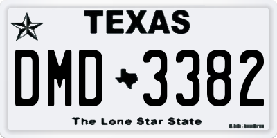 TX license plate DMD3382