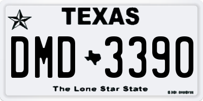 TX license plate DMD3390