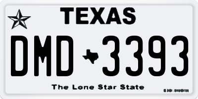 TX license plate DMD3393