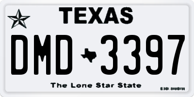TX license plate DMD3397