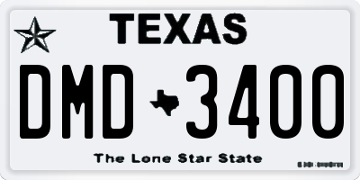 TX license plate DMD3400