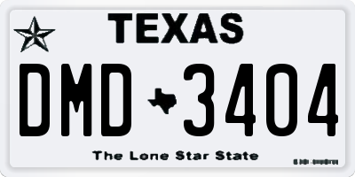 TX license plate DMD3404