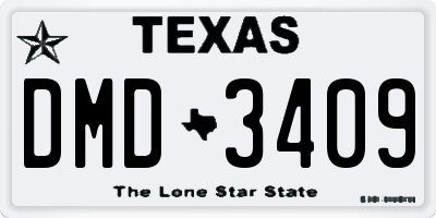 TX license plate DMD3409