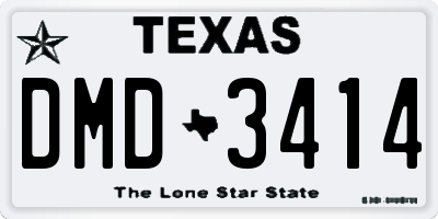 TX license plate DMD3414