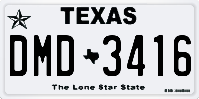 TX license plate DMD3416