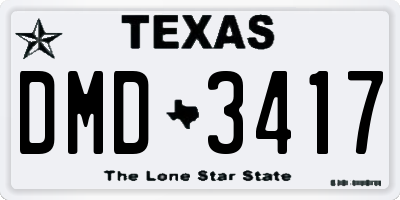 TX license plate DMD3417