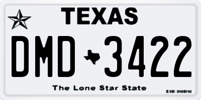 TX license plate DMD3422