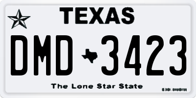 TX license plate DMD3423