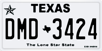 TX license plate DMD3424