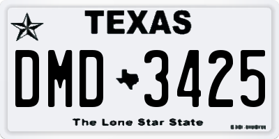 TX license plate DMD3425