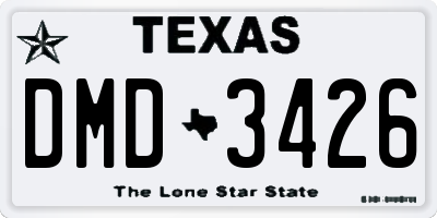 TX license plate DMD3426