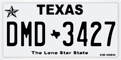 TX license plate DMD3427