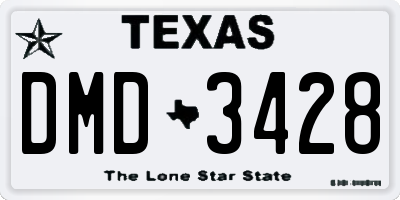 TX license plate DMD3428