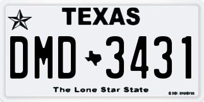 TX license plate DMD3431