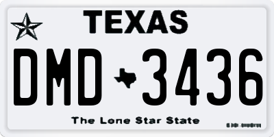 TX license plate DMD3436