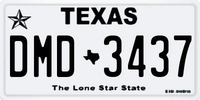 TX license plate DMD3437