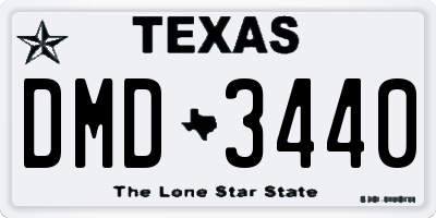 TX license plate DMD3440