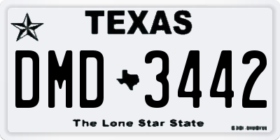 TX license plate DMD3442