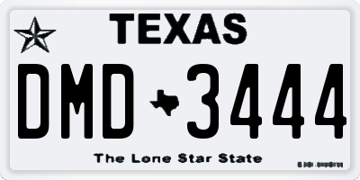 TX license plate DMD3444