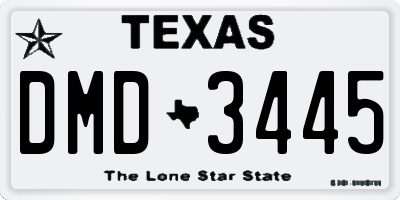 TX license plate DMD3445