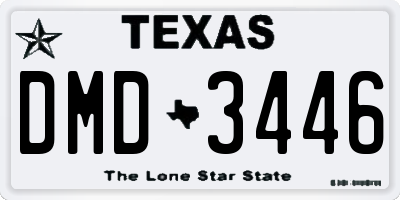TX license plate DMD3446