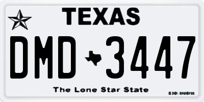 TX license plate DMD3447