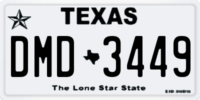 TX license plate DMD3449