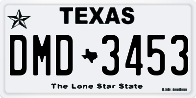 TX license plate DMD3453