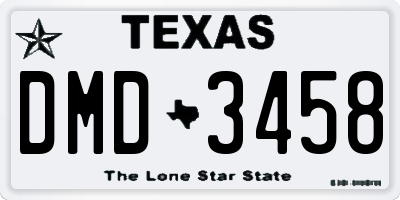 TX license plate DMD3458