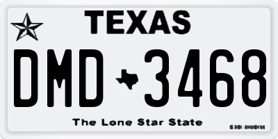 TX license plate DMD3468