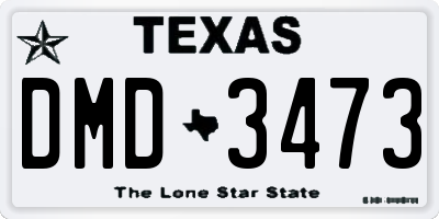 TX license plate DMD3473