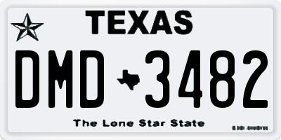 TX license plate DMD3482