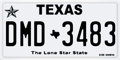 TX license plate DMD3483