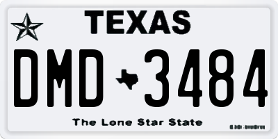 TX license plate DMD3484