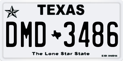 TX license plate DMD3486