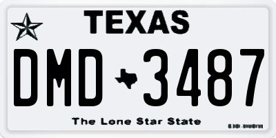 TX license plate DMD3487