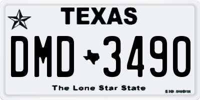 TX license plate DMD3490