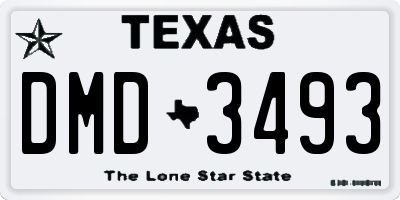 TX license plate DMD3493