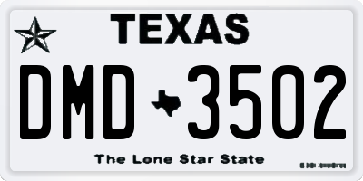 TX license plate DMD3502
