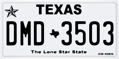 TX license plate DMD3503