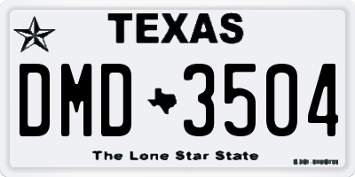 TX license plate DMD3504