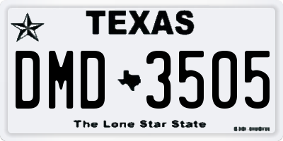 TX license plate DMD3505