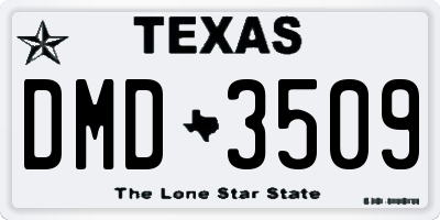 TX license plate DMD3509