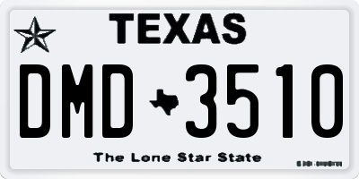 TX license plate DMD3510