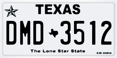 TX license plate DMD3512