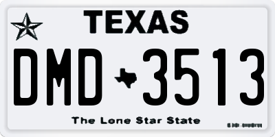 TX license plate DMD3513