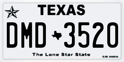 TX license plate DMD3520