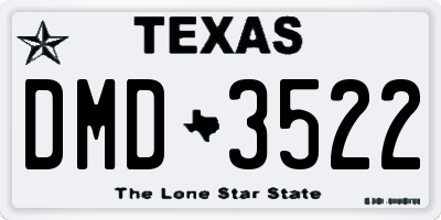 TX license plate DMD3522